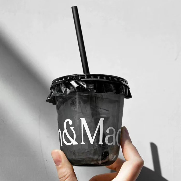 24oz Custom Printing Wholesale Party Plastic Cup Biodegradable Tumbler U Shape PET Plastic Cup PLA Cup for Drinks With Dome Lids