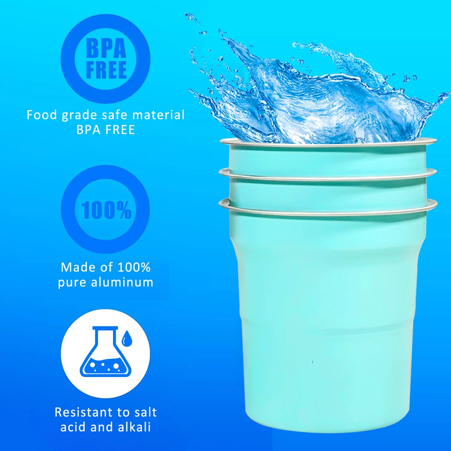 New Design Reusable Aluminum Drinking Cup 9oz 16oz 20oz Disposable Coffee Mug Aluminum Cups