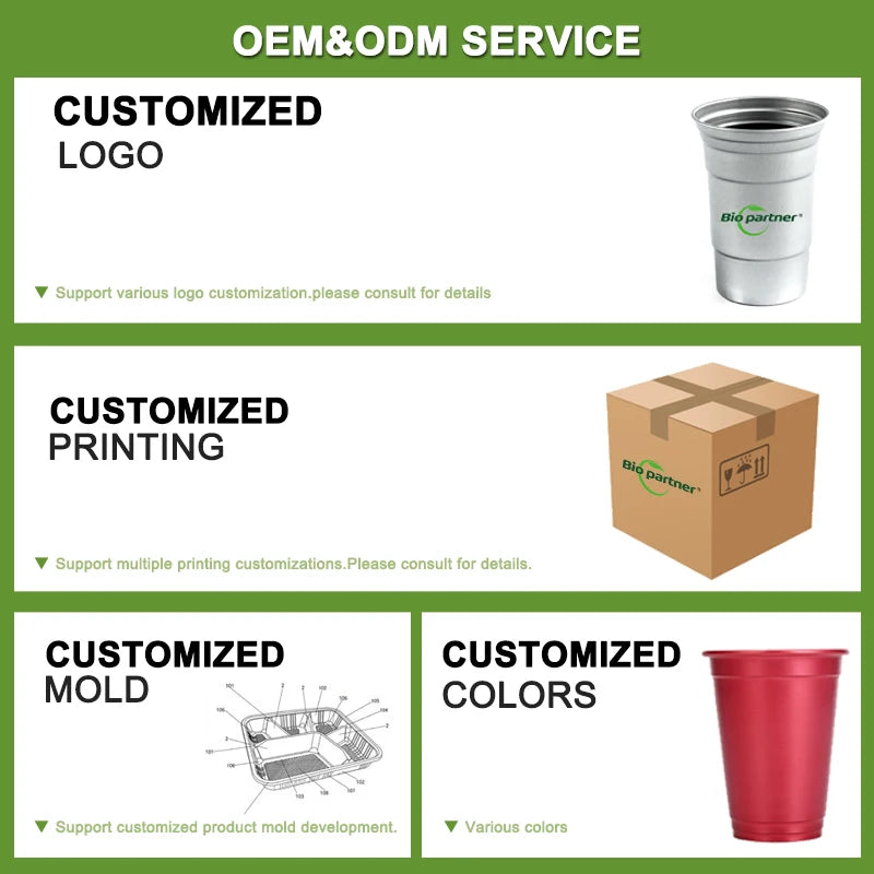 Festival Recyclable Custom Retail Dispos Aluminum Metal Tumbler Mug Party Drink Cold Drinking Wine Beer Cups Disposable