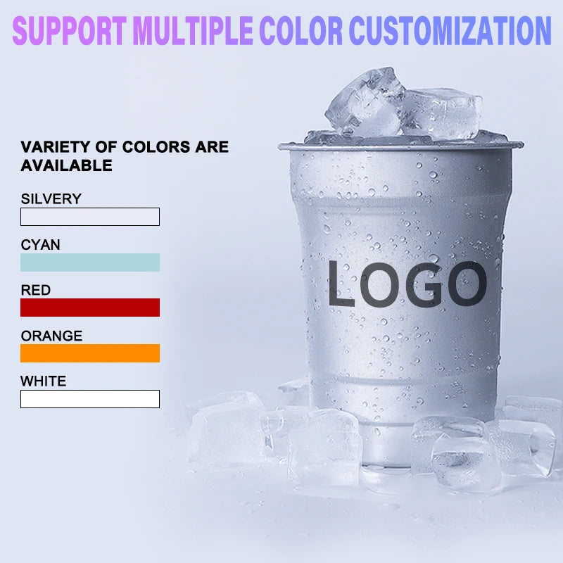 New Design Reusable Aluminum Drinking Cup 9oz 16oz 20oz Disposable Coffee Mug Aluminum Cups