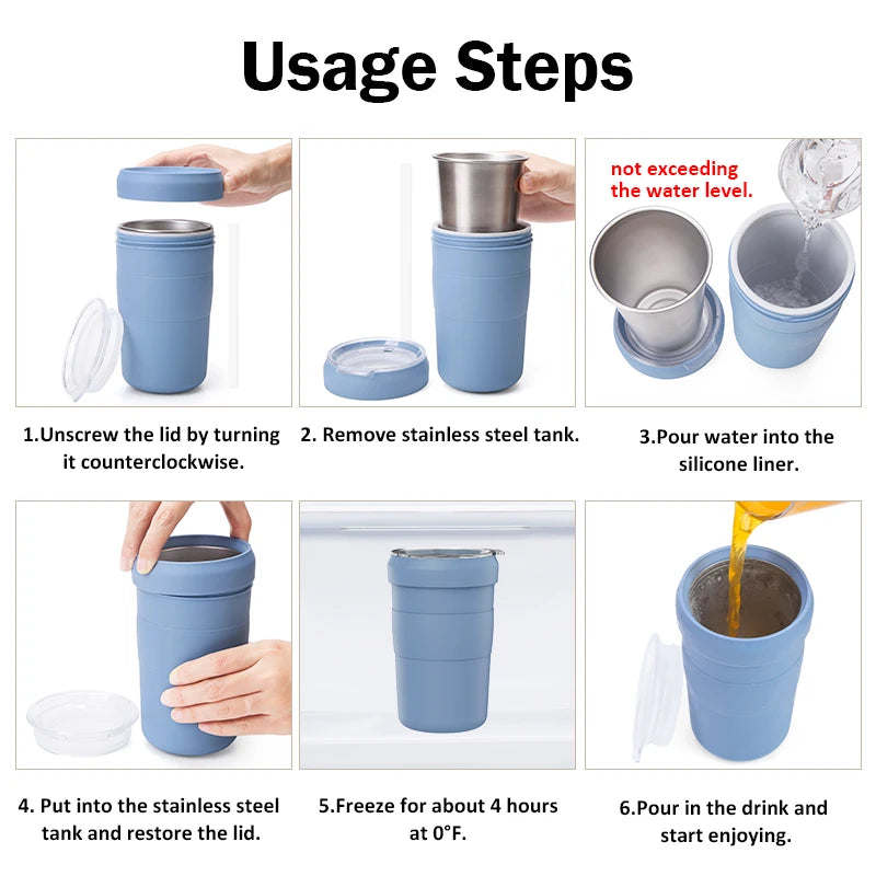 Wholesale of New Materials Frozen Drinks Cups Cold Stainless Steel Coffee Cup Travel With Custom logo