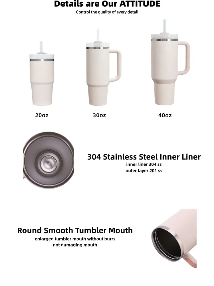 Custom 40 oz Adventure Stainless Steel Double Wall Vacuum Standard Metal Cup Travel Coffee Mug 40oz Tumbler With Handle