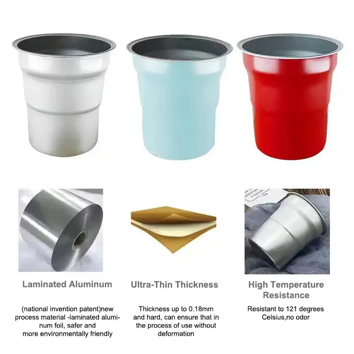 New Design Reusable Aluminum Drinking Cup 9oz 16oz 20oz Disposable Coffee Mug Aluminum Cups